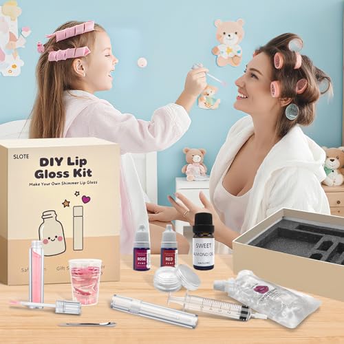 DIY Lip Gloss Kit for Girls Ages 6+ – Shimmer Glitter Making Set