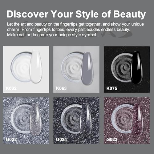 Eodci Dip Powder Nail Starter Kit - 6 Color Set with Liquids & Tools