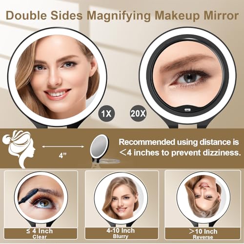 Mocado 20X Magnifying Makeup Mirror with Light, Rechargeable