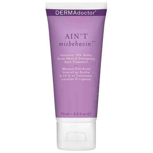 DERMAdoctor Ain't Misbehavin' Intensive 10% Sulfur Acne Mask & Emergency Spot Treatment, 2.3 fl oz