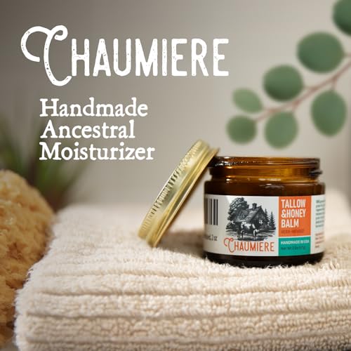 Herb Infused Organic Grass Fed Beef Tallow Honey Balm - Face Moisturizer with Raw Honey & Natural Herbs - Whipped Cream for Dry & Sensitive Skin - 2.5 oz