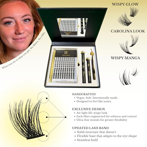 Cluster Lash Kit D¡¯Escand?n ? Reusable Eyelashes Extension with Magnetic Tray, Applicator, Bond & Seal, Remover and Mirror