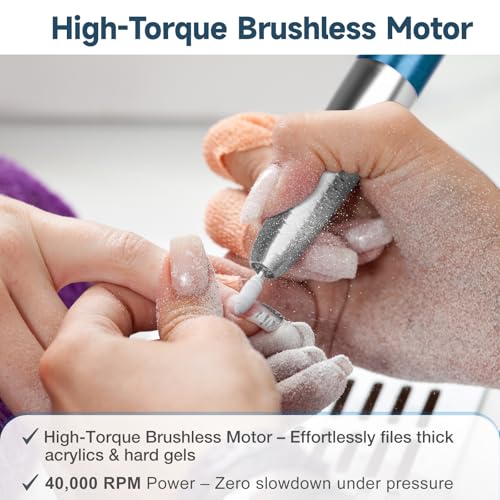 Professional Brushless Nail Drill 40000RPM Cordless