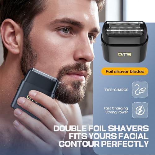 GTS PRO Black Cordless Hair Clippers & Beard Trimmer Set with IPX7 Waterproof Shaver