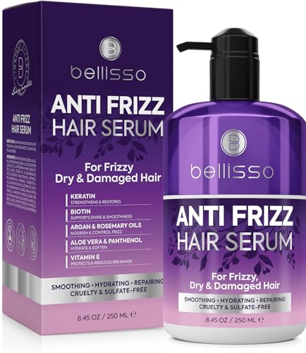 BELLISSO Anti Frizz Hair Serum - Smooth & Repair Frizzy Hair, 8.45 Fl Oz