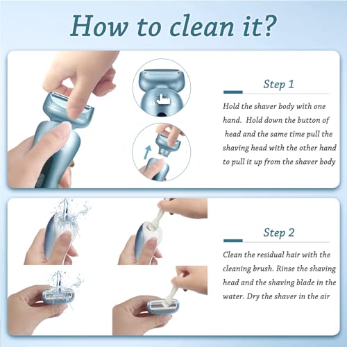 Electric Women's Shaver for Legs & Bikini Trimming - Rechargeable, Waterproof