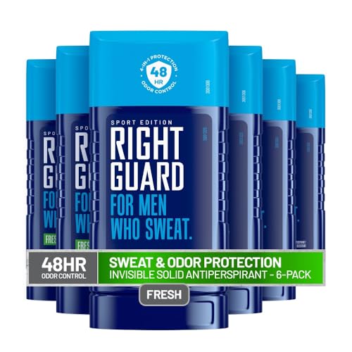 Men's Antiperspirant & Deodorant Invisible Solid - 4-in-1 Protection, 48-Hour Odor Control, Quick-Drying, 2.6 oz (6 Pack)