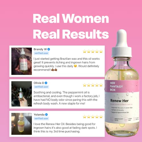 Her Fantasy Box Renew Her Natural Yoni Oil 2oz - Brightening & Ingrown Hair Relief