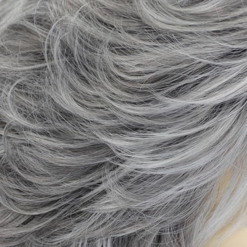 Short Gray Pixie Cut Wig with Bangs for Women