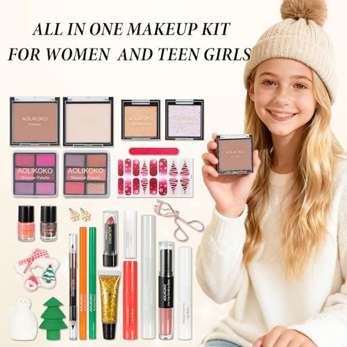 24 Pc Makeup Kit – Eyeshadow, Blush, Lipstick & Accessories