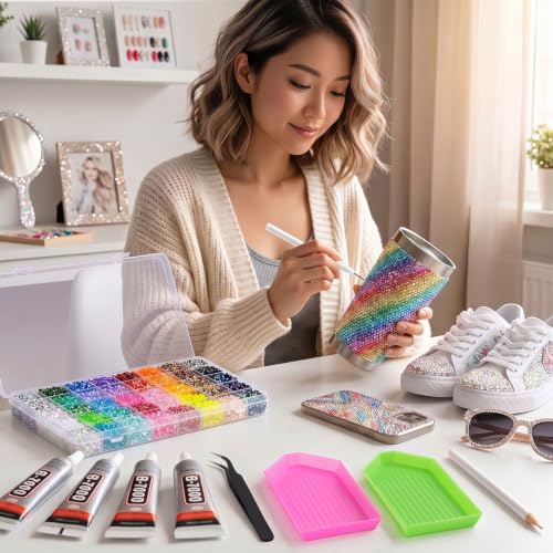 Bedazzler Kit with 40000 Rhinestones & Glue - 40 Colors