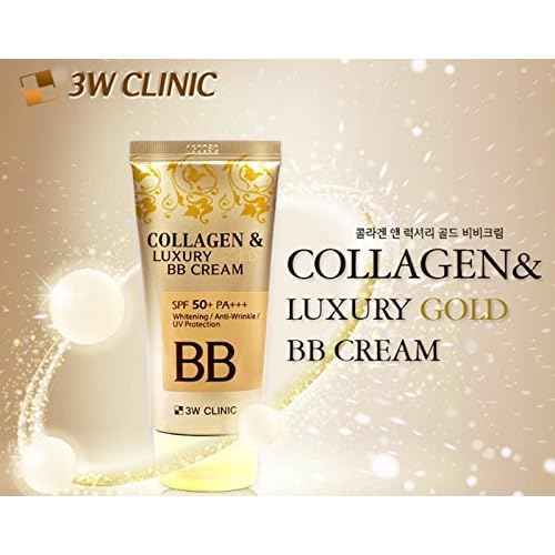 3W CLINIC Collagen & Luxury Gold BB Cream 1.69Oz SPF50+/PA+++ Wrinkle Care