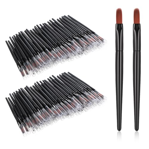 120 Pcs Disposable Lip Brushes with Protective Caps