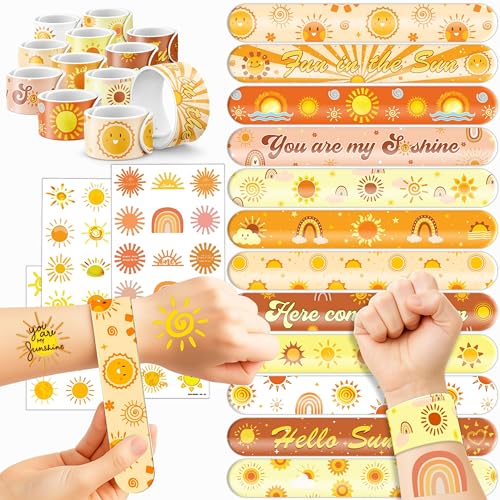 72 Pc Boho Sun Party Favors Bundle – Tattoos & Slap Bracelets