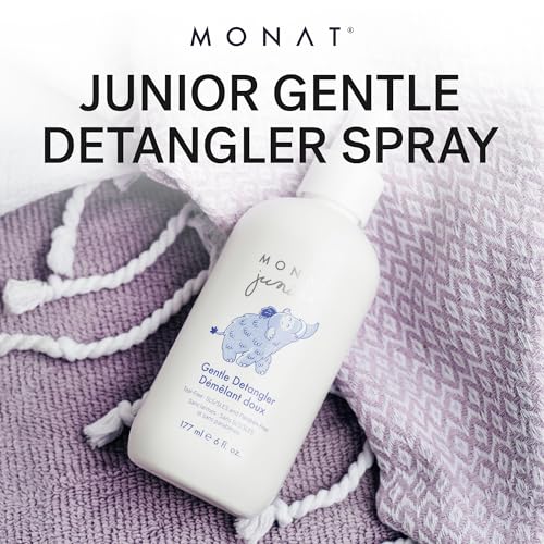 MONAT Junior¢â Gentle Detangler - Safe and tear free Hair Detangler Spray for children. All Natural Tear-free, Sulfate & Paraben-free- Net Wt. 177 ml e / 6 fl. Oz.