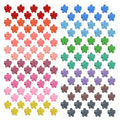 Mini Flower Hair Clips Set - Colorful Rainbow Claw Clips for Women & Girls - Matte / 50