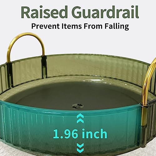 360 Rotating Makeup Organizer - 2 Tier Green Vanity Storage