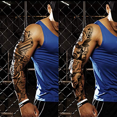 4 Sheets Temporary Tattoos for Adults, Waterproof Fake Tattoo Stickers