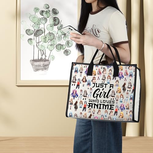 LEVLO Anime Fans Makeup Bag - Lover Gift Cosmetic Bag for Women, Cartoon Makeup Bag (Loves Anime LT)