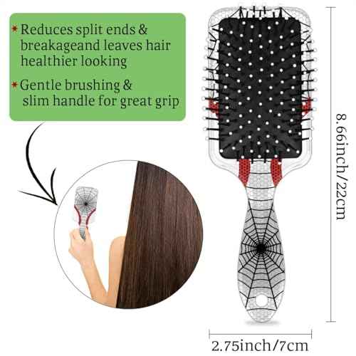 Detangler Hair Brush Hairbrush for Kids Boys Girls, Detangling Brush Smooth for Thin Long Curly Hair, Glide Through Tangles with Ease and Massage Scalp (White Eyes)