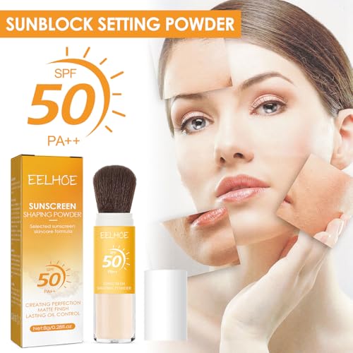 2Pcs Setting Powder, Translucent Natural Matte Finish,Oil Control Lightweight,Mineral Brush Powder,Natural Matte Finish,Long-lasting Brush Face Powder,Waterproof and Sweatproof Setting Powder (B, 2)