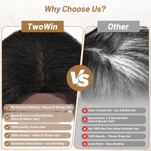 TwoWin 18-Inch Human Hair Mannequin Head for Hairdressing Practice - Variation E