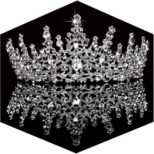 Silver Crystal Wedding Tiara Crown for Bride & Prom