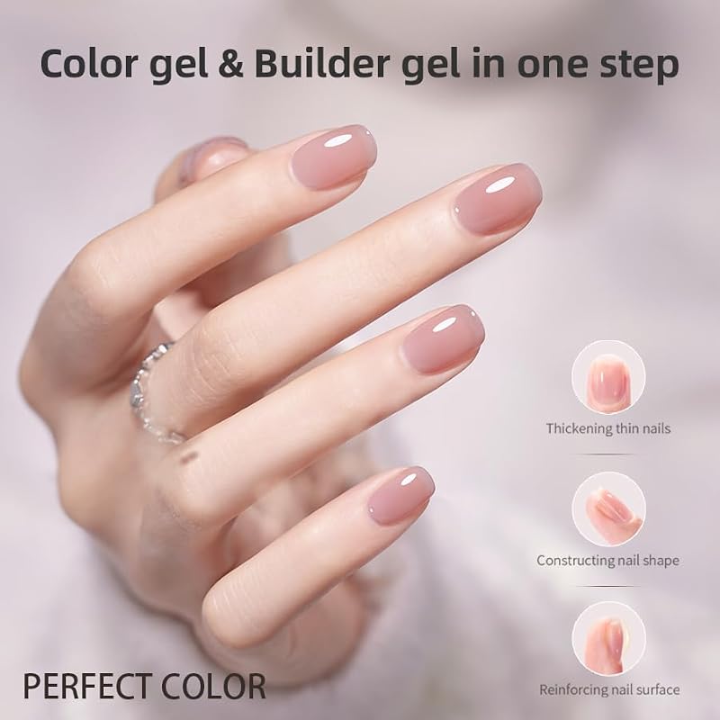 Perfect Color Builder Gel for Nails 15ml Milky Pink Nude UV/LED Nail Extension & Strengthening
