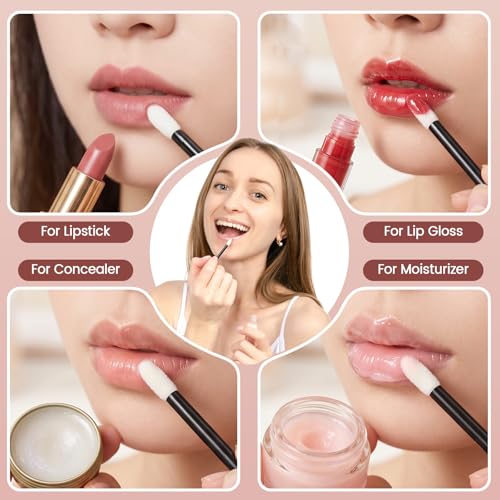 400Pcs Disposable Lip Brushes, Flocked Lip Applicators for Lip Gloss