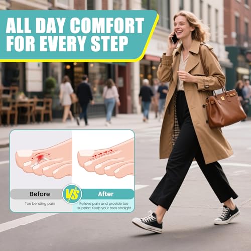 Hammer Toe Straightener Gel Splints for Men & Women - 8 Pcs, Reusable Toe Correctors