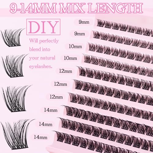 Wispy Lash Clusters 9-14mm D Curl DIY Eyelash Extensions 120pcs