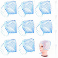 8 Disposable Hair Highlighting Caps with 4 Plastic Hooks for Dyeing