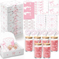 Meanplan 48 Pcs Bridesmaid Proposal Gift Box Set Bridal Shower Favor Wedding Bride Bachelorette Party Return Gift, Glass Cup Cosmetic Bag Scrunchies Hairpin Invited Card Envelope (Matron of Honor)