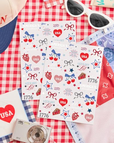 xo, Fetti 4th of July Temporary Tattoos - 250 Patriotic Designs