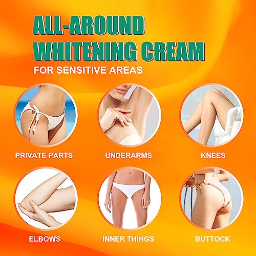 Skin Bleaching Cream, Skin Lightening for Intimate Area, Whitening Cream Underarms, Knees, Elbows, Inner Thigh, Bikini Line, Armpit, Natural Formula Dark Spot Remover