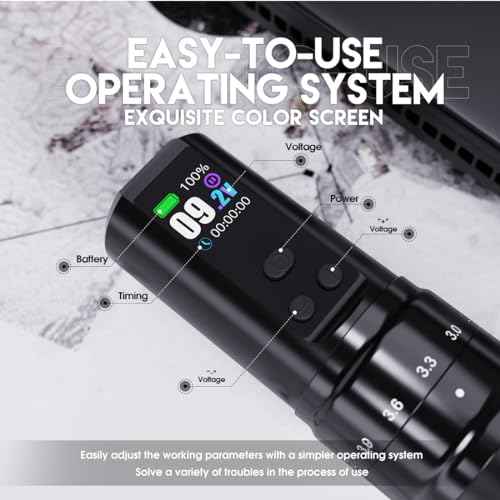 Mast Tattoo Fold2 Pro Tattoo Gun Kit Complete Tattoo Machine Kit 2000mAh Battery Supply Mcore-C1 Motor Real 7 Strokes Length