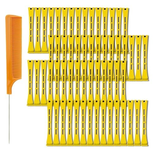 60 Pcs Hair Perm Rods with Steel Pintail Comb - 0.7cm Curlers