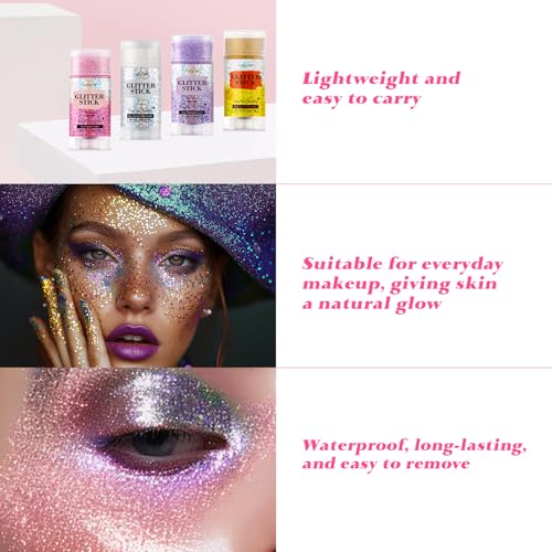 Pink Glitter Stick for Hair & Body – Festival Ready Shimmer