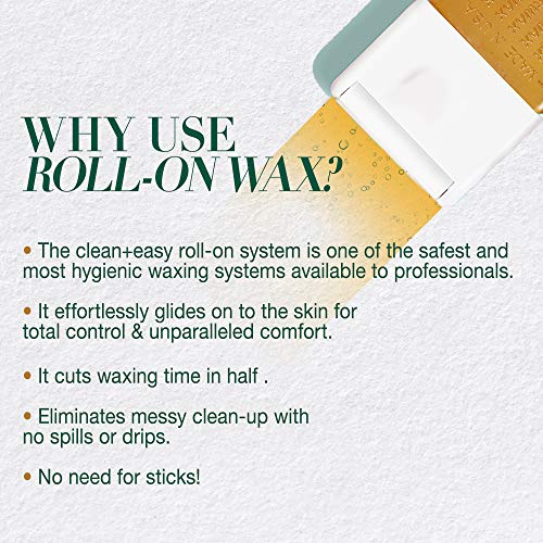 Clean + Easy Large Wax Roller Heads ? Roll On Wax Refill Applicators for Waxing Cartridge, Hair Removal for Legs & Body, 24 Pack
