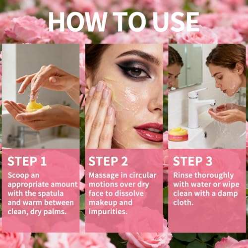 dewyhour Rose Makeup Remover Balm – Waterproof Makeup Melts Clean