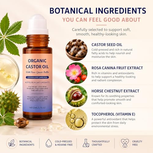 Organic Castor Oil Roll-On - 100% Pure & Cold-Pressed Hydration
