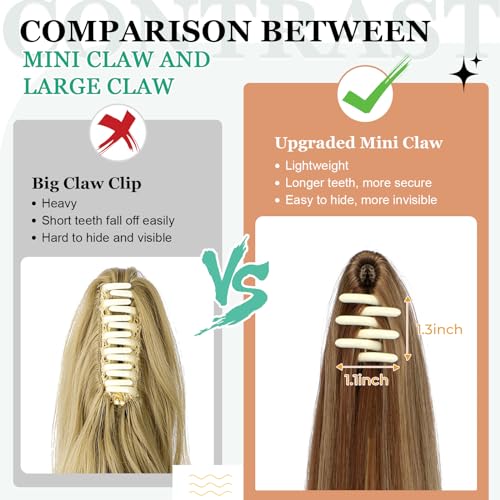 Cephermer 18" 20" Clip-In Ponytail Extension - Curly & Straight Synthetic Hairpiece in Light Brown & Ash Blonde