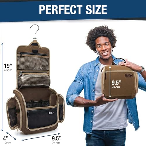 DD D&D Wanderlust D&D Hanging Travel Toiletry Bag for Men and Women ? Cosmetics, Makeup and Toiletries Organizer Kit with 10 Compartments, YKK Zippers, XXL Metal Swivel Hook, Water-Resistant Nylon