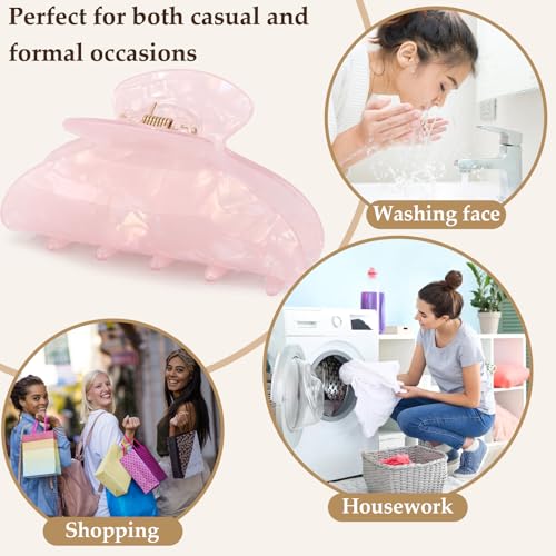 4Pcs Iridescent Glitter Claw Clips for Women, Medium Hair Accessories