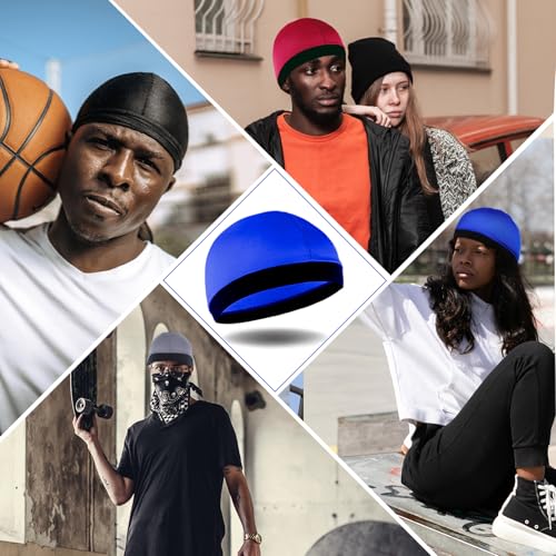 Tyqour 4pc Silky Wave Cap for Men – Satin Durag Sleep Cap