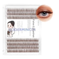 Bodermincer 231 Clusters D Curl Dark Brown/Black Individual Eyelash Extension Fish Tail Cluster Eyelashes Premium Eyelashes Mink Lashes Professional Lash Extension (16mm, Dark Brown)