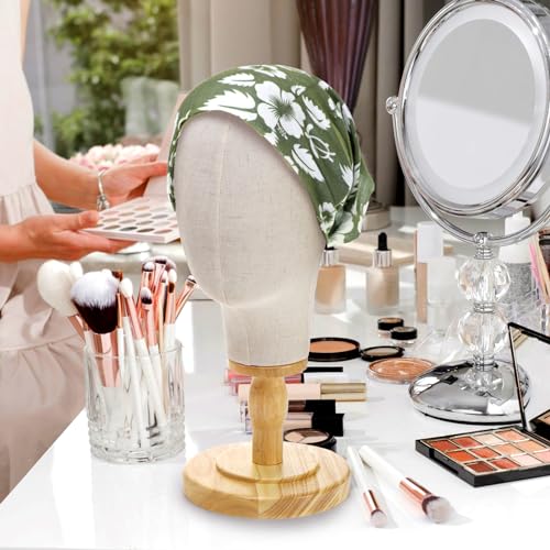 21 Inch Mannequin Head Wig Stand with Wood Base