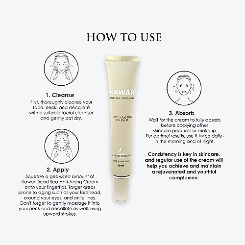 KAWAR Dead Sea Anti-Aging Extra-Firming Neck, Face and D?collet? Cream | Anti-Aging Moisturizer | Visibly Firms, Smoothes and Lifts | Minimizes Appearance Of Wrinkles | Targets Dark Spots | 1 Oz