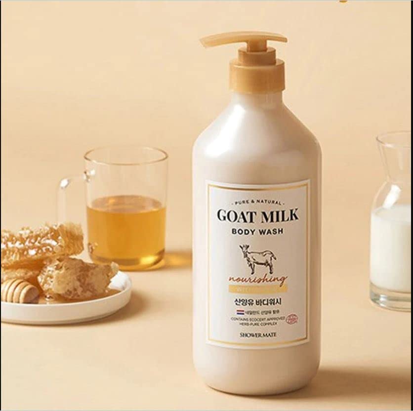 Shower Mate Goat Milk Body Wash- 27 fl oz/ 800mL (Manuka Honey), 27 Fl Oz (Pack of 1)