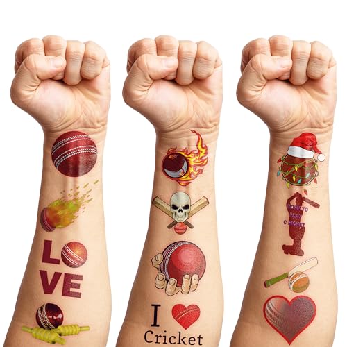 101 PCS Cricket Ball Temporary Tattoos - Party Favors